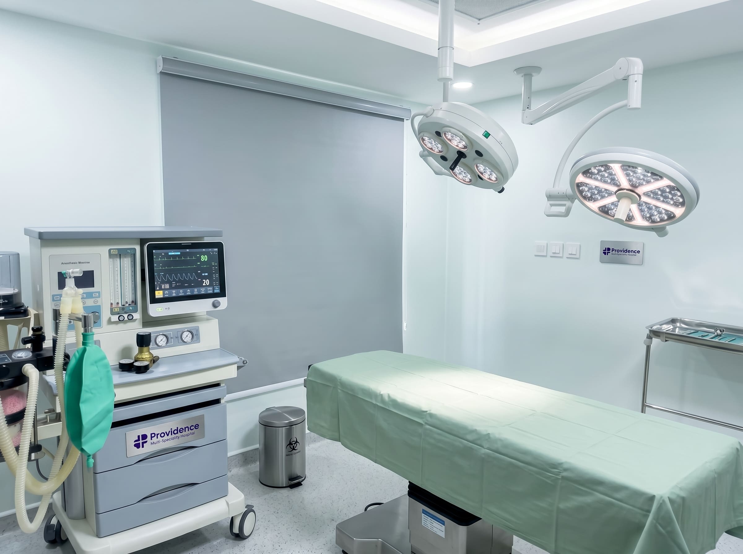 State-of-the-art medical diagnostic equipment in clean laboratory